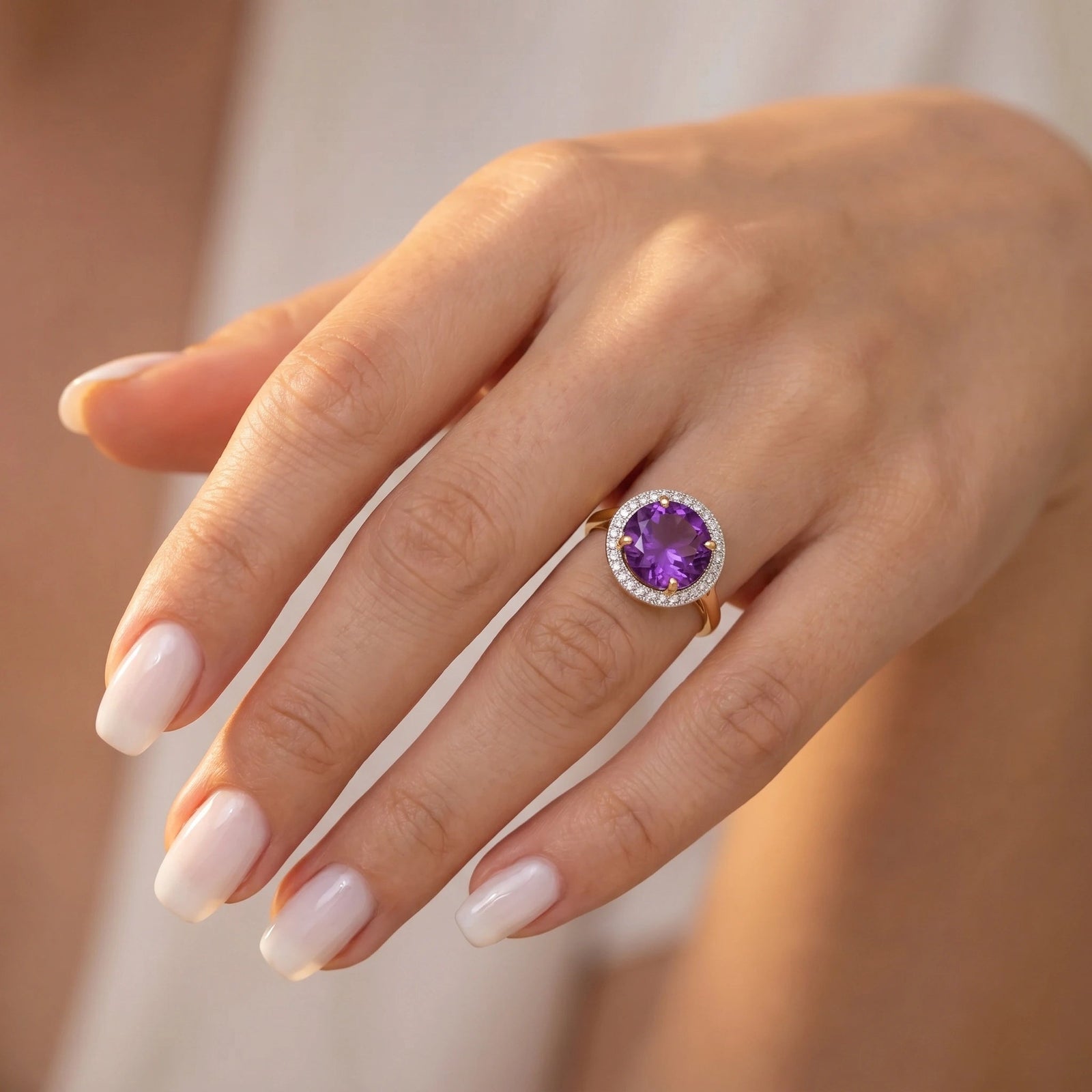 Yellow Gold Ring Amethyst 10K — Cassandra