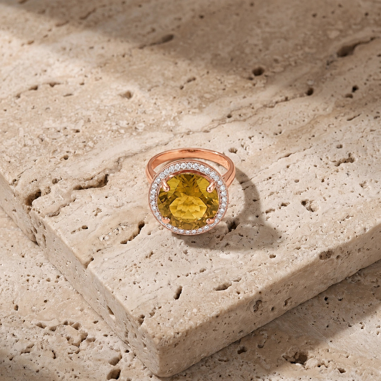 Rose Gold Ring Citrine 10K — Cassandra