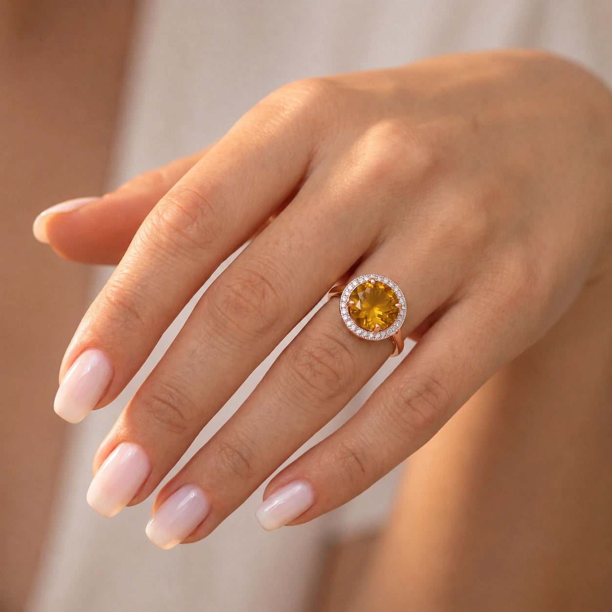 Rose Gold Ring Citrine 10K — Cassandra