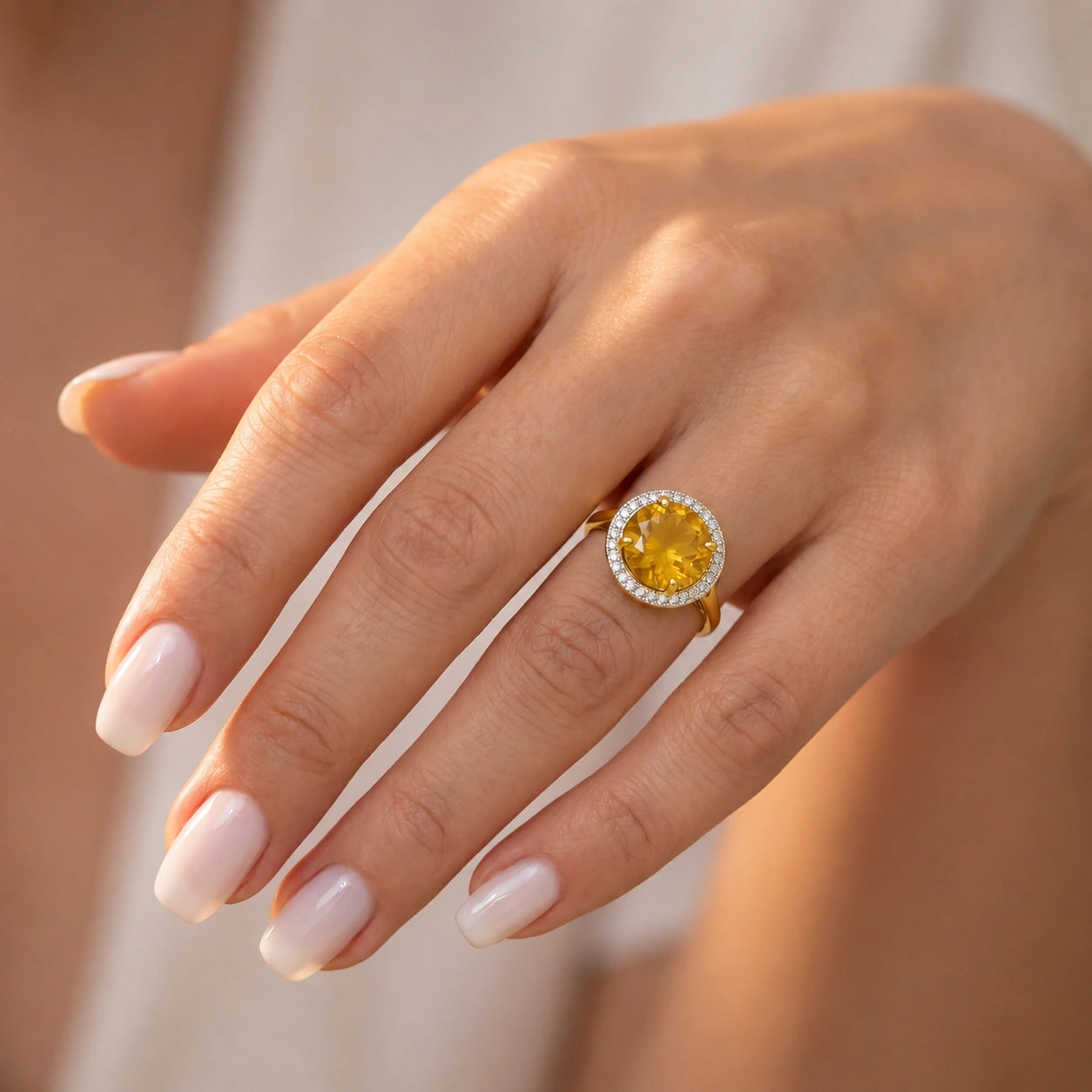 Yellow Gold Ring Citrine 10K — Cassandra