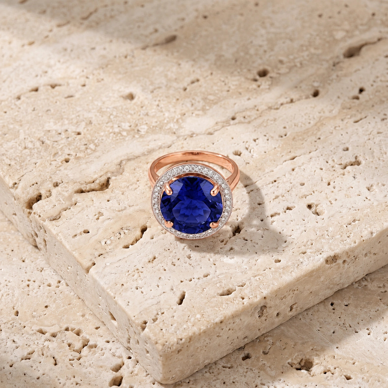 Rose Gold Ring Sapphire 10K — Cassandra