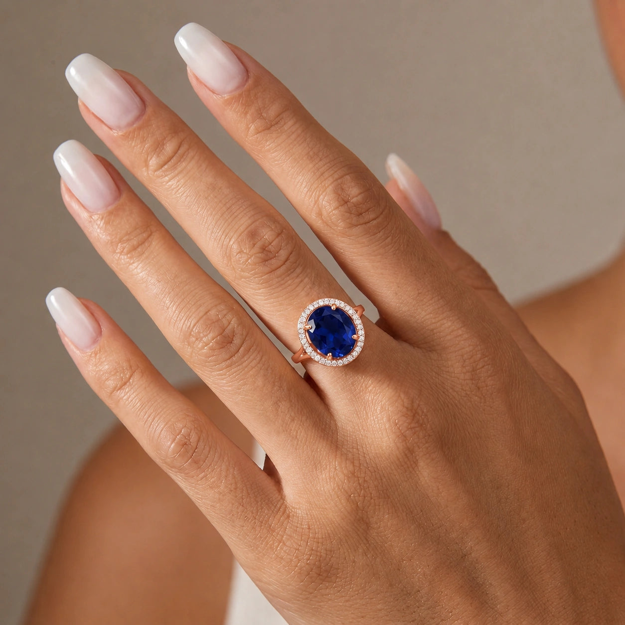 Rose Gold Ring Sapphire 10K — Cassandra