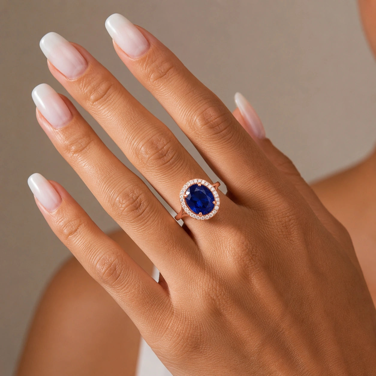 Rose Gold Ring Sapphire 10K — Cassandra