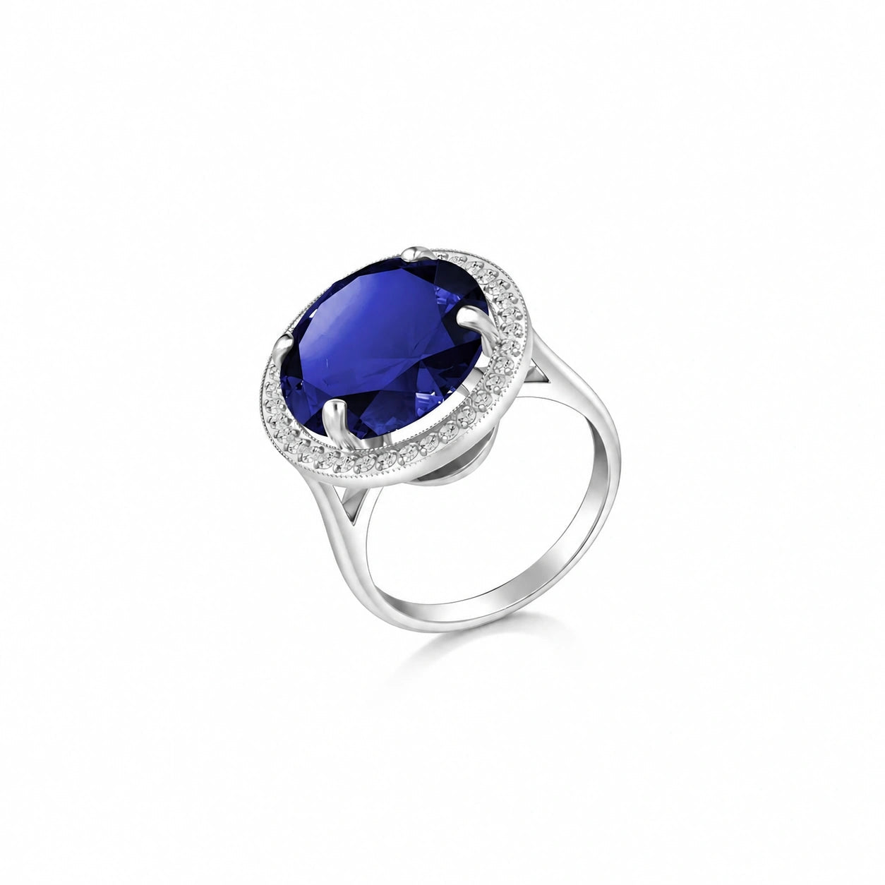 White Gold Ring Sapphire 10K — Cassandra