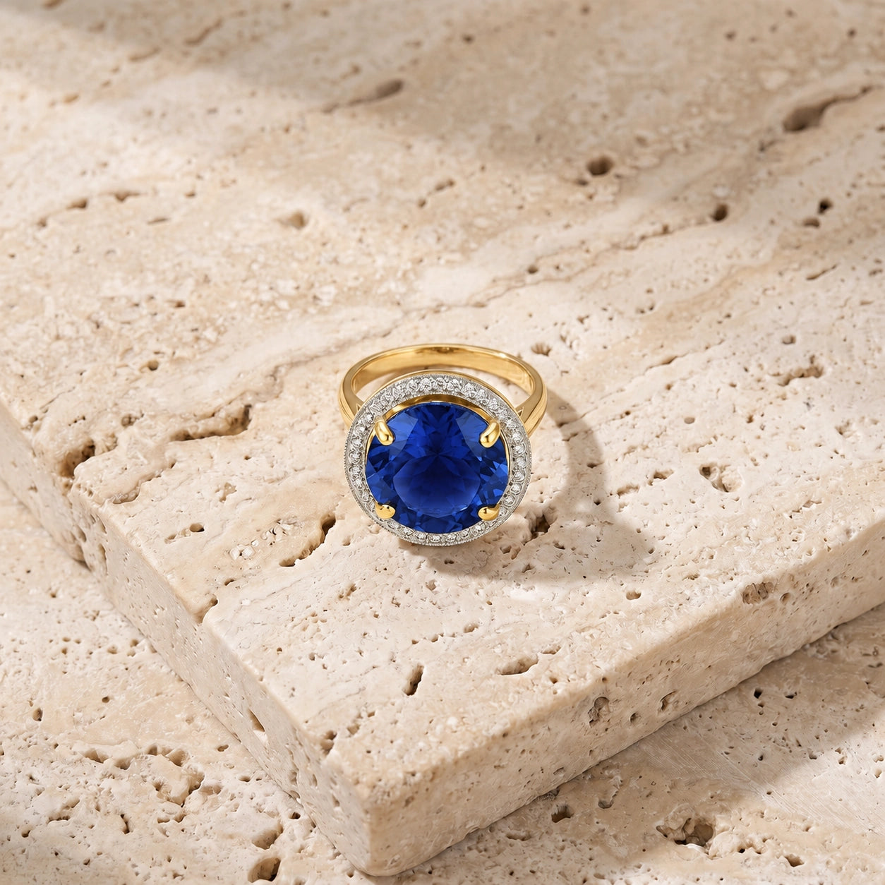 Yellow Gold Ring Sapphire 10K — Cassandra