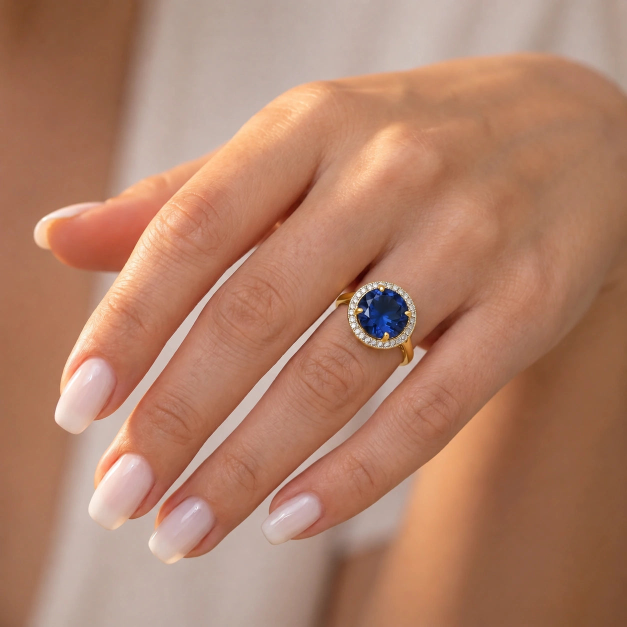 Yellow Gold Ring Sapphire 10K — Cassandra