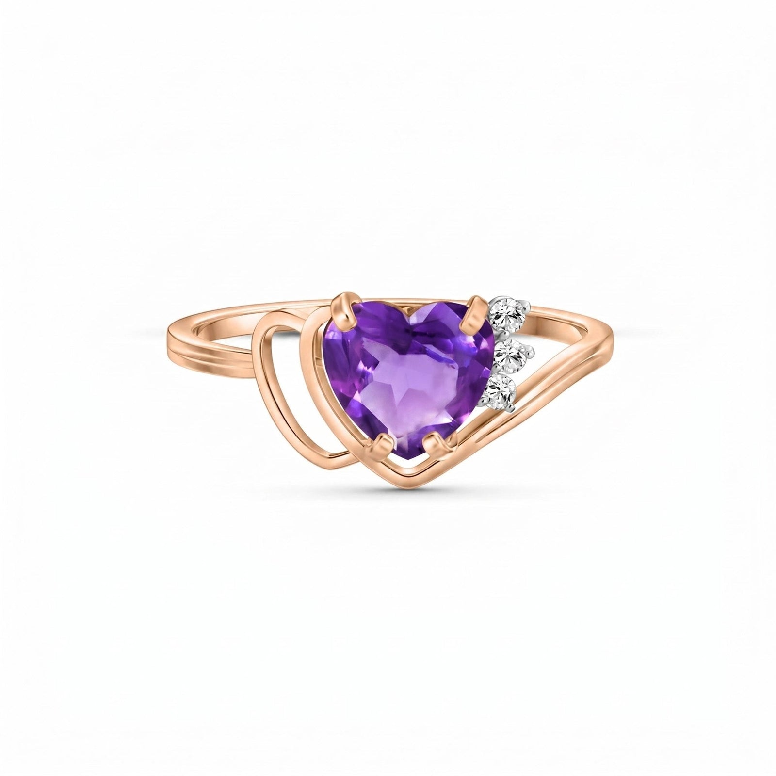 Rose Gold Amethyst & Diamond — Valeria