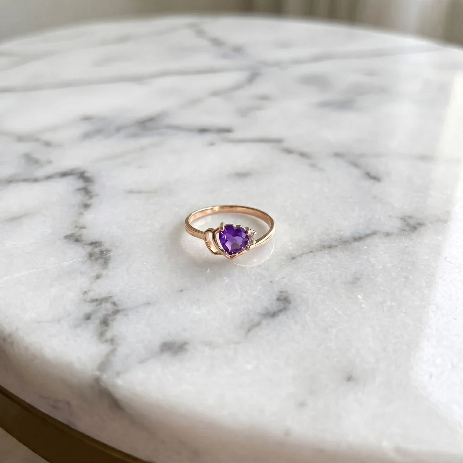 Rose Gold Amethyst & Diamond — Valeria
