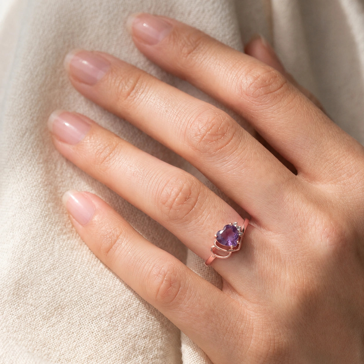 Rose Gold Amethyst & Diamond — Valeria