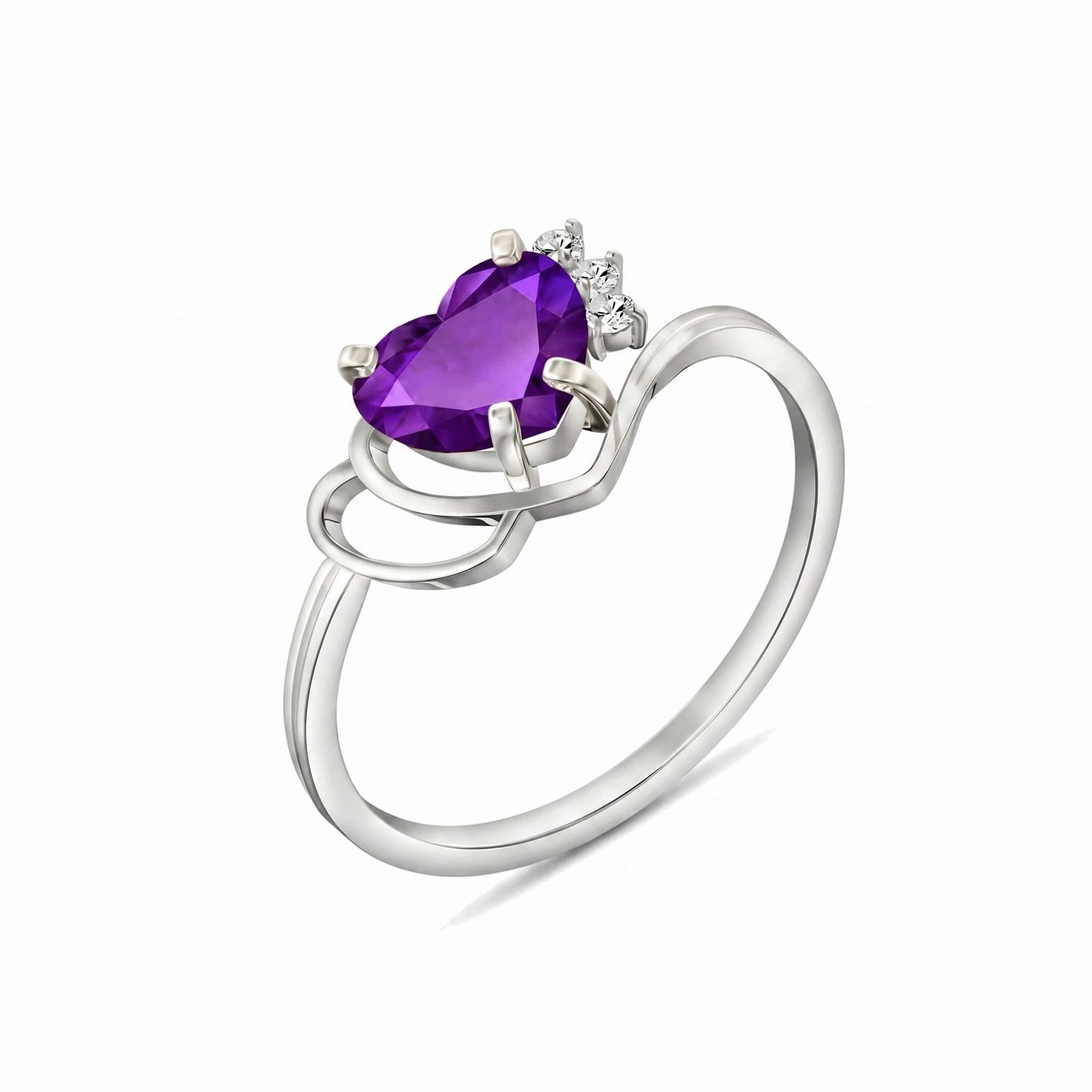 White Gold Amethyst & Diamond — Valeria