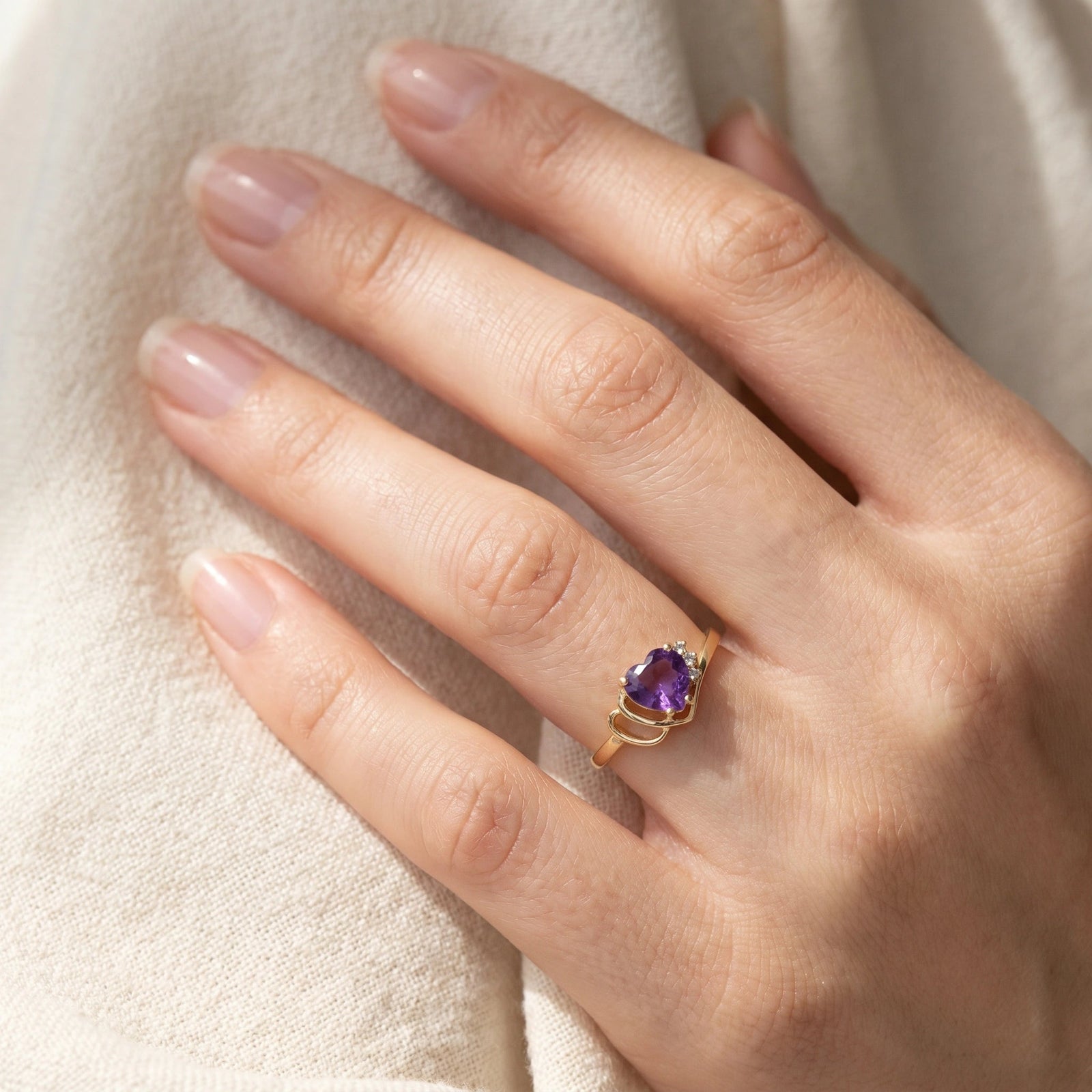Yellow Gold Amethyst & Diamond — Valeria