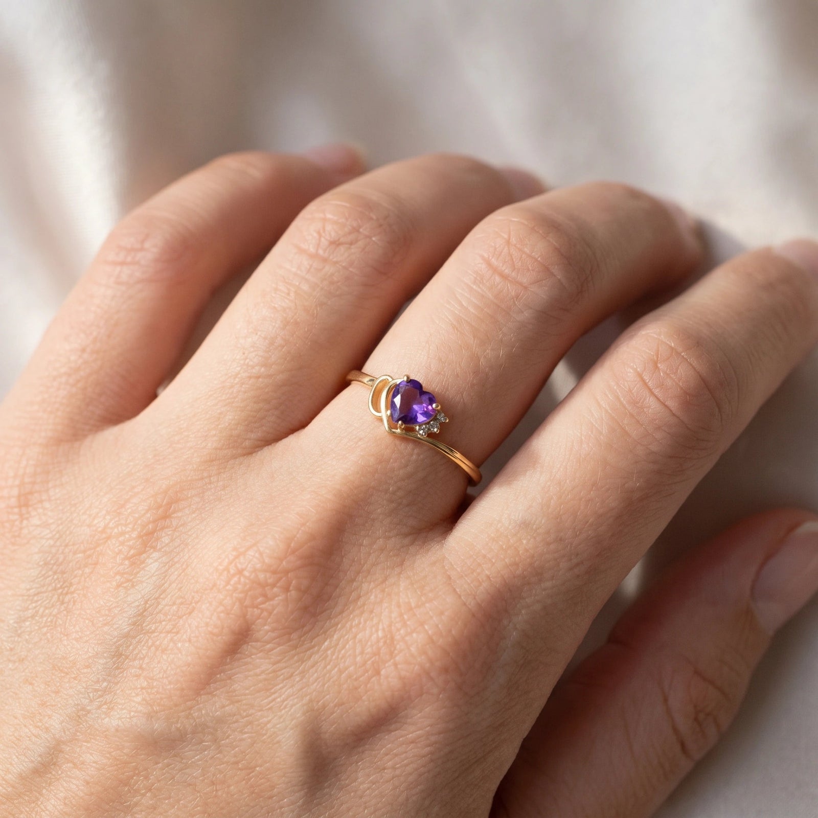 Yellow Gold Amethyst & Diamond — Valeria