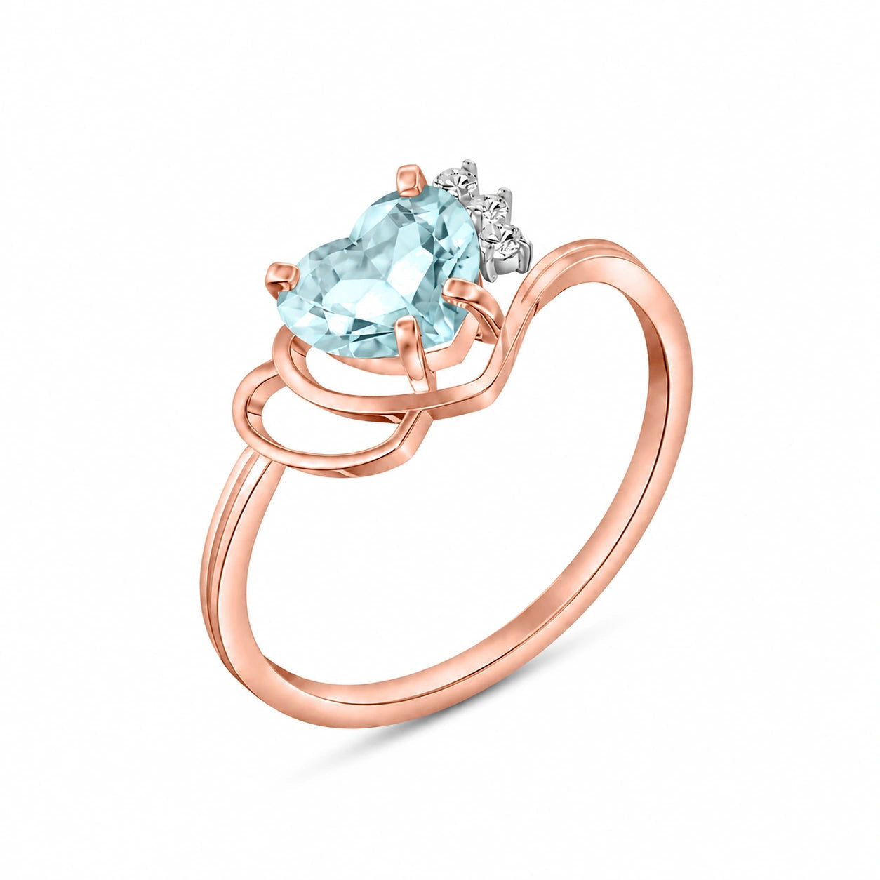 Rose Gold Aquamarine & Diamond — Valeria