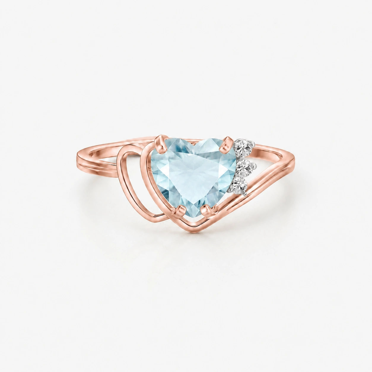 Rose Gold Aquamarine & Diamond — Valeria