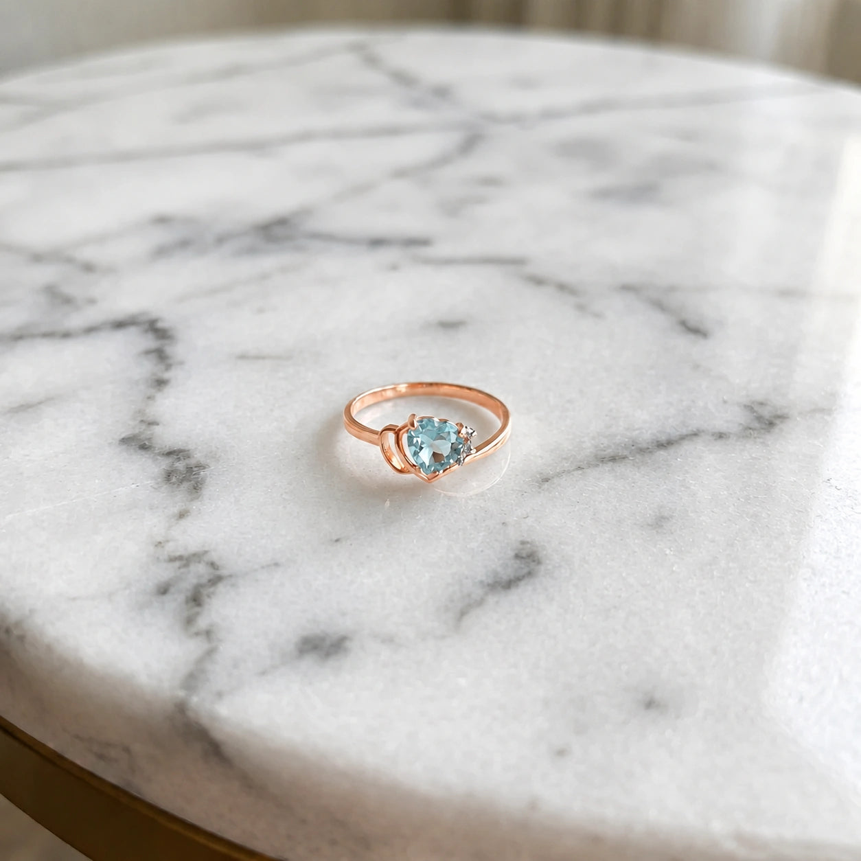 Rose Gold Aquamarine & Diamond — Valeria