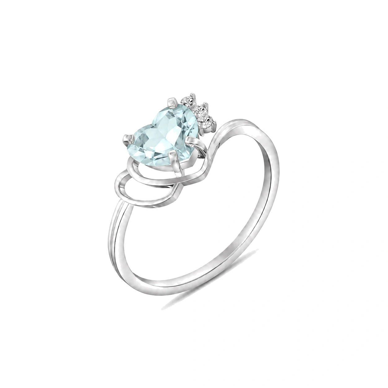 White Gold Aquamarine & Diamond — Valeria
