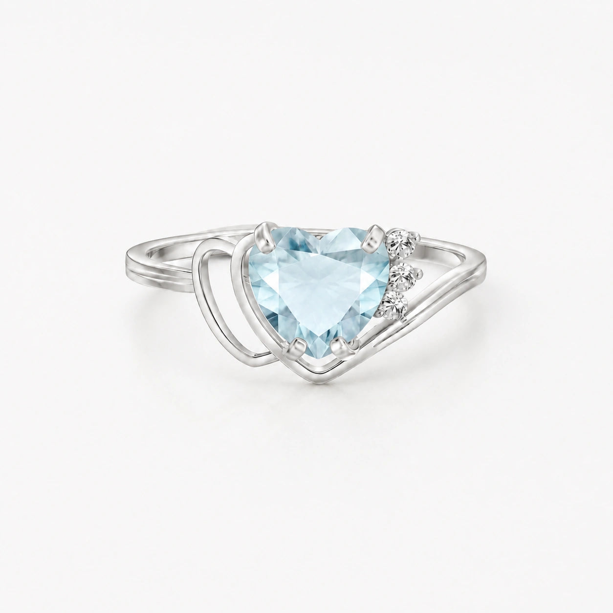 White Gold Aquamarine & Diamond — Valeria