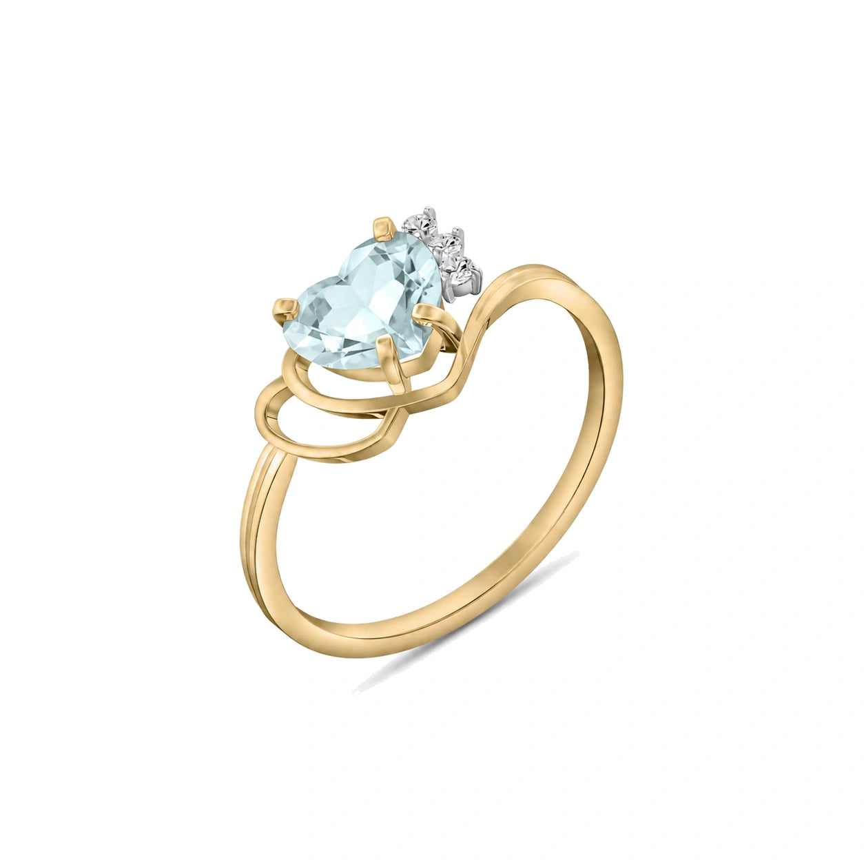 Yellow Gold Aquamarine & Diamond — Valeria