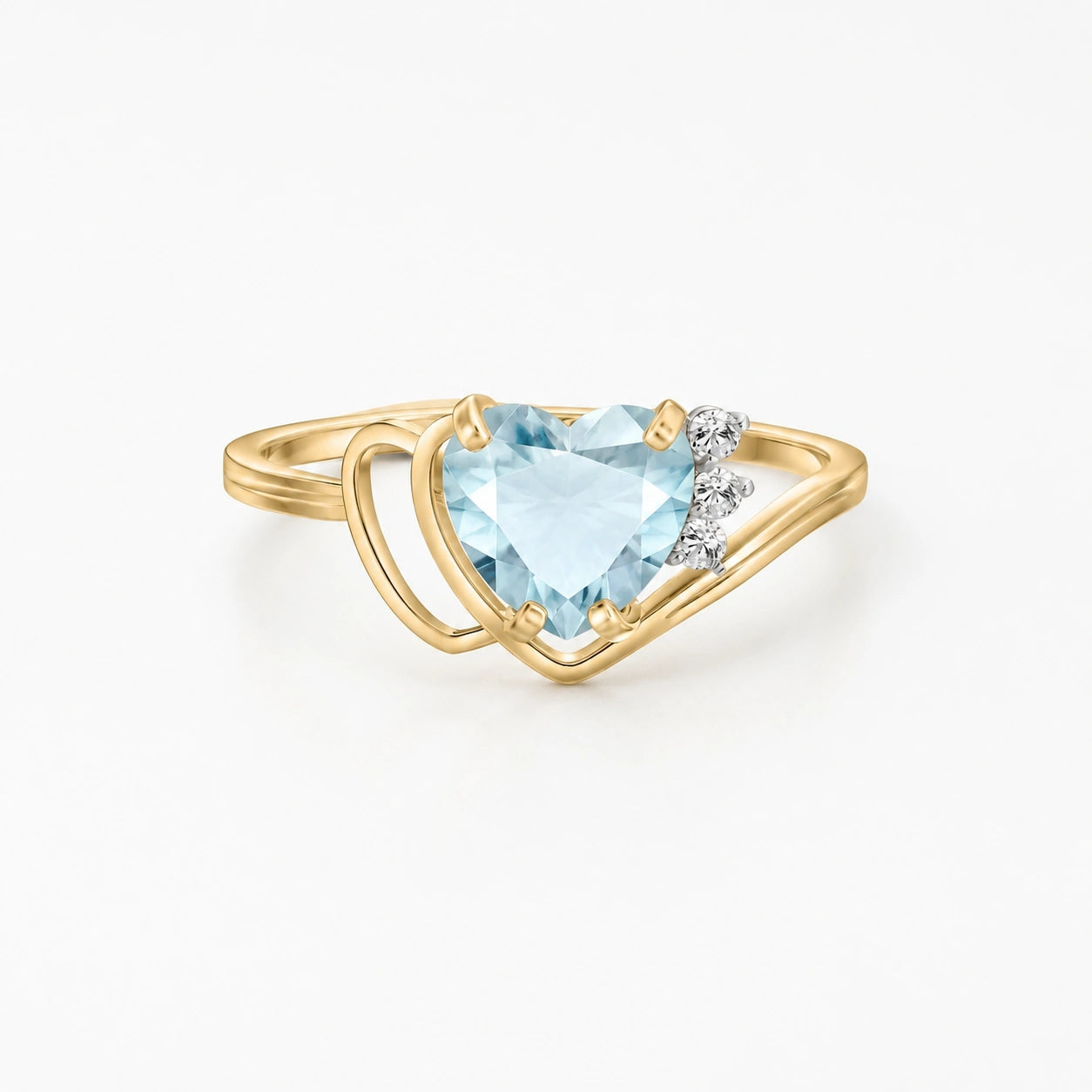 Yellow Gold Aquamarine & Diamond — Valeria