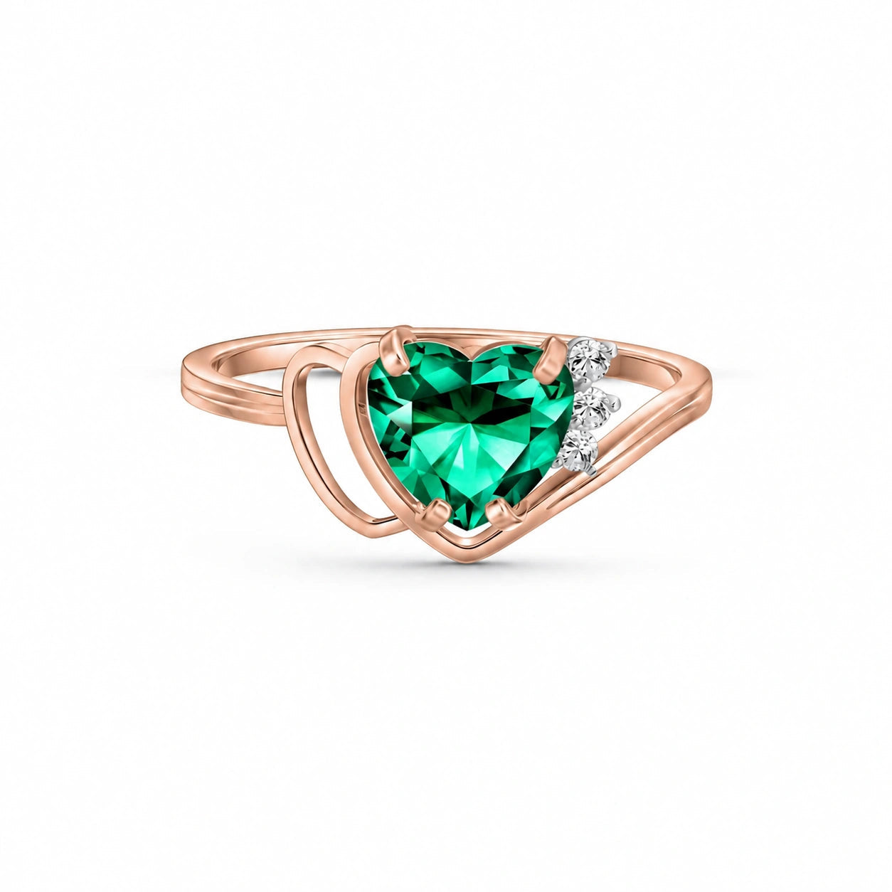 Rose Gold Diamond & Emerald — Valeria