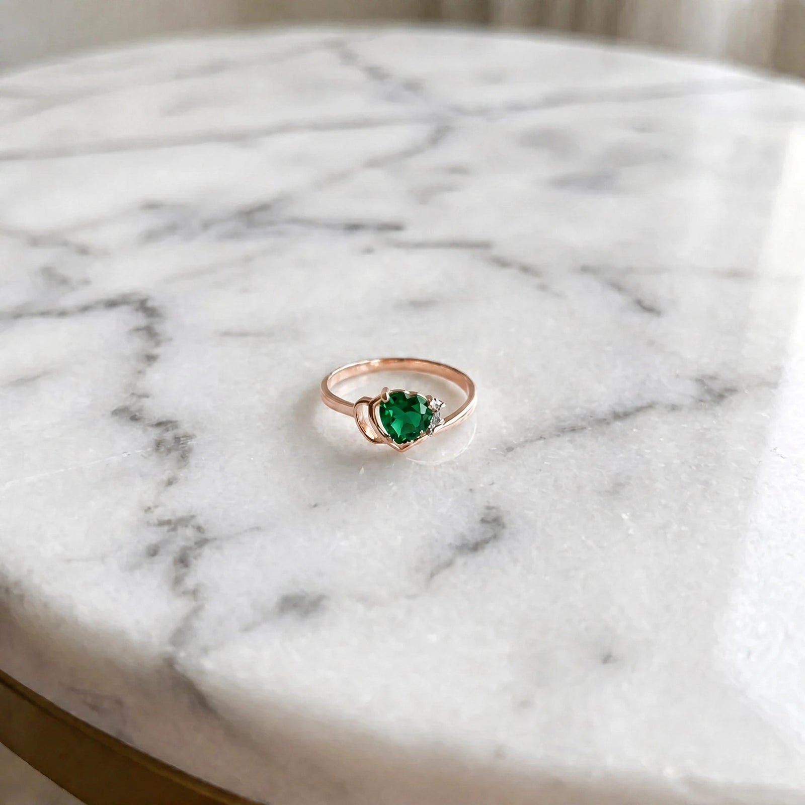 Rose Gold Diamond & Emerald — Valeria