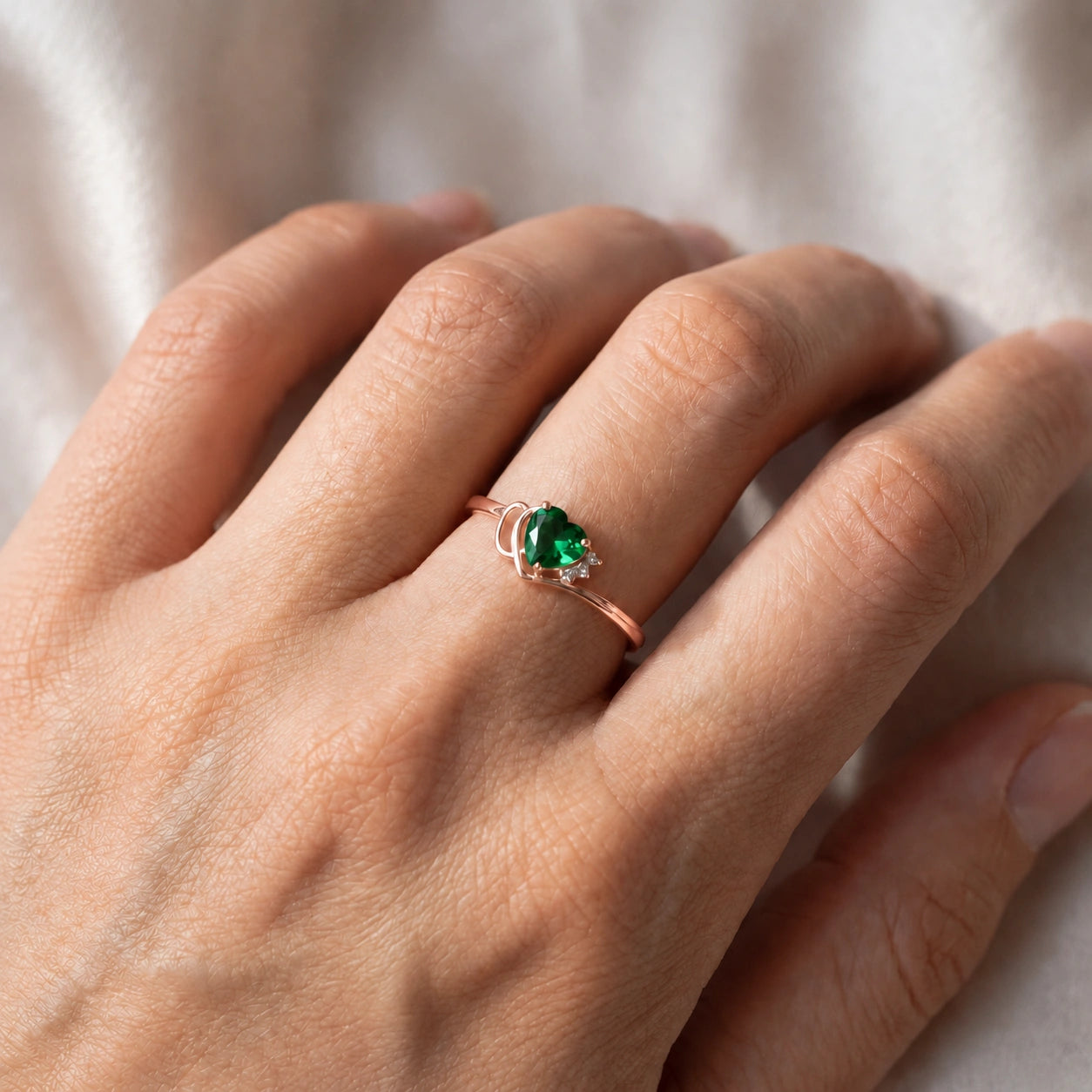Rose Gold Diamond & Emerald — Valeria