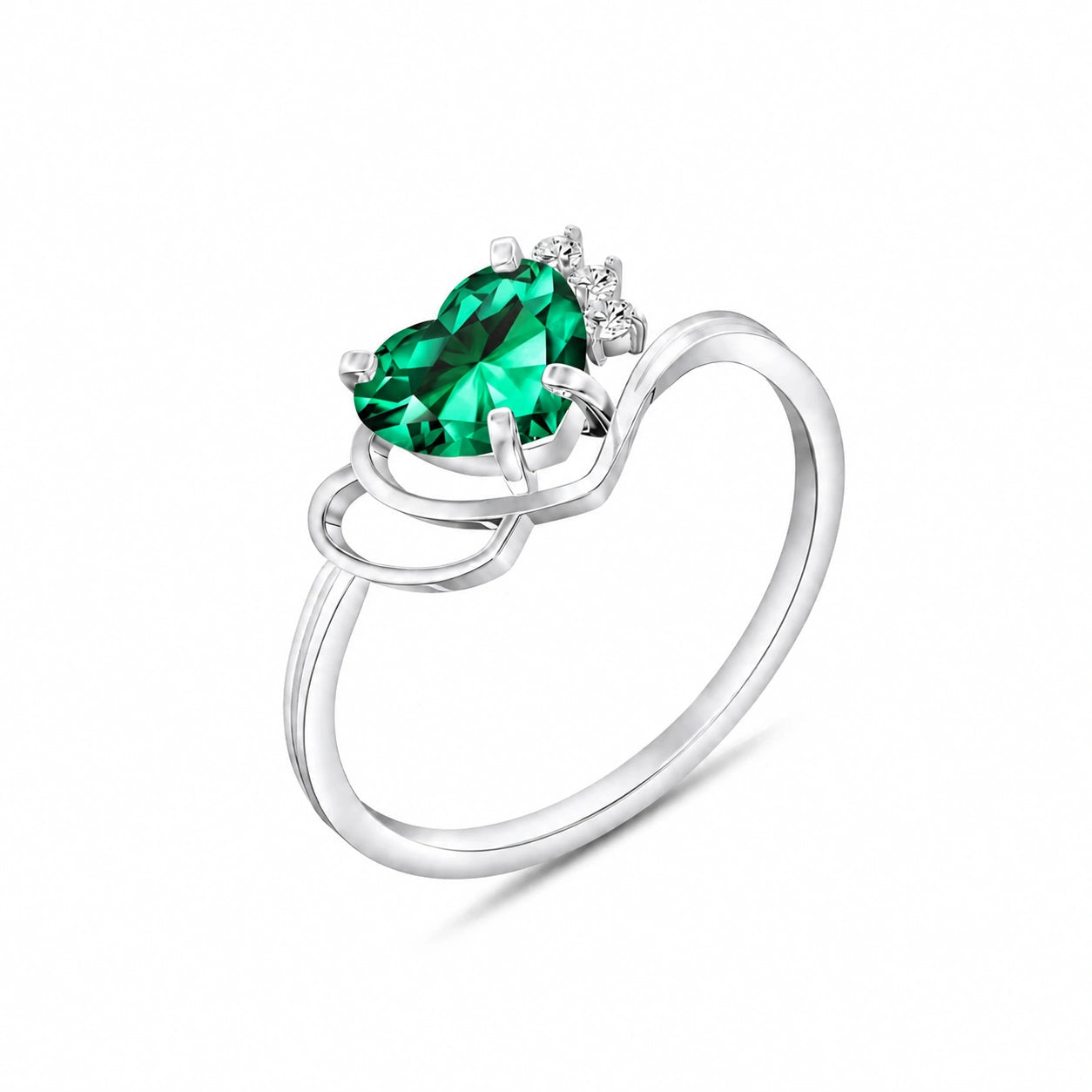 White Gold Diamond & Emerald — Valeria