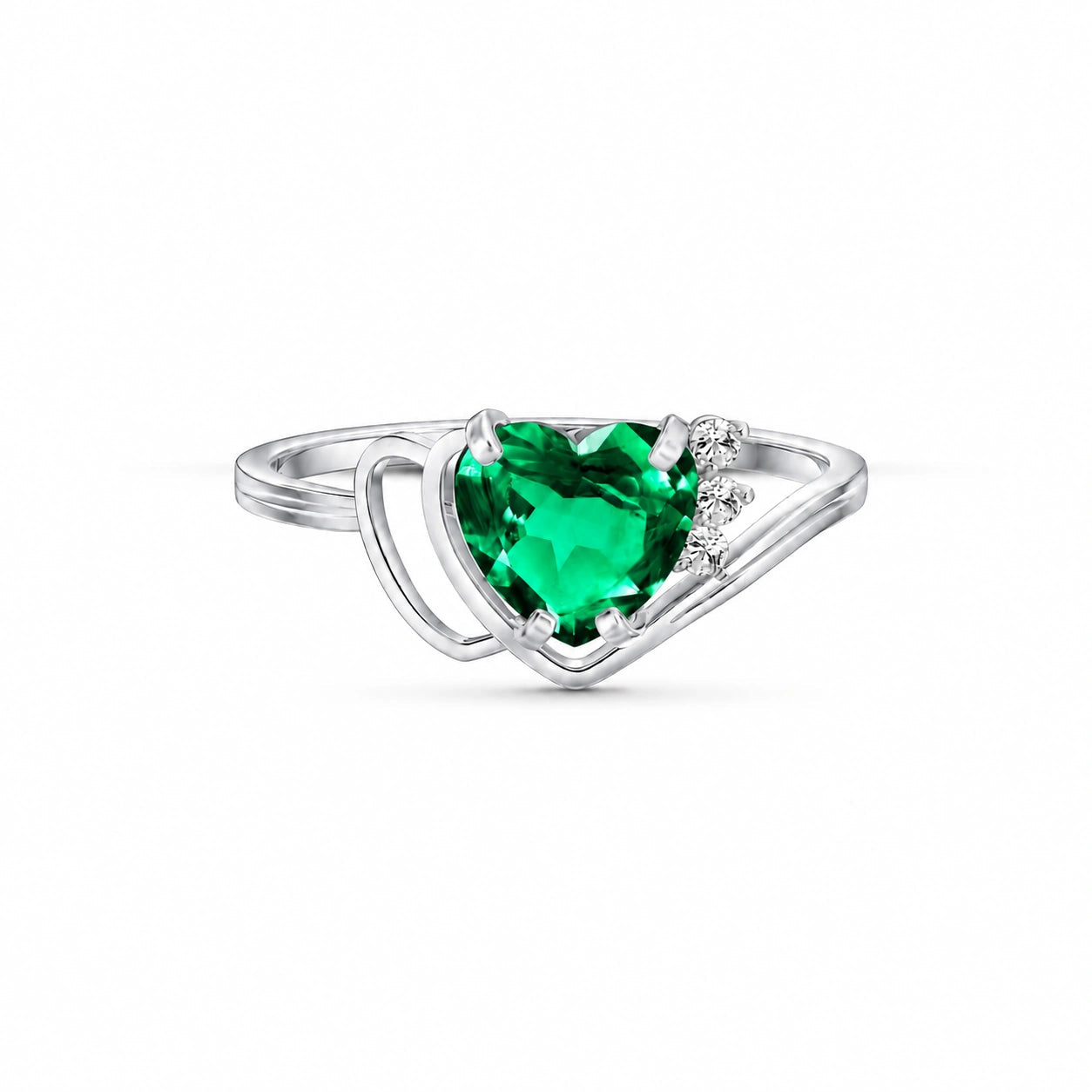 White Gold Diamond & Emerald — Valeria