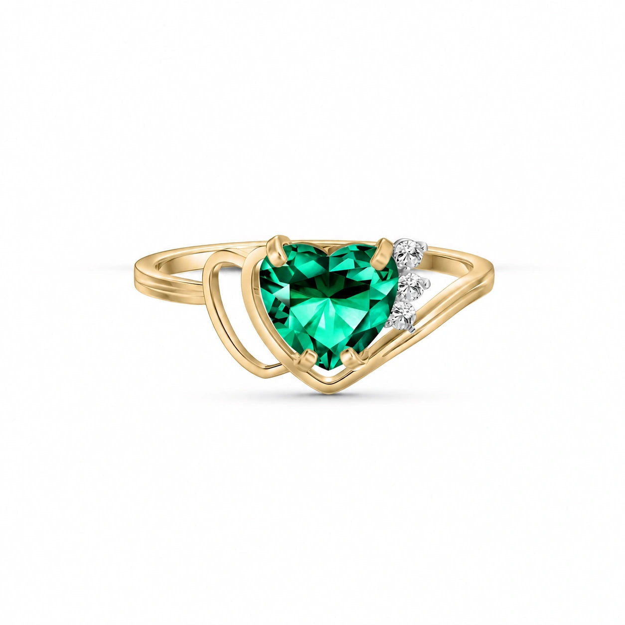 Yellow Gold Diamond & Emerald — Valeria