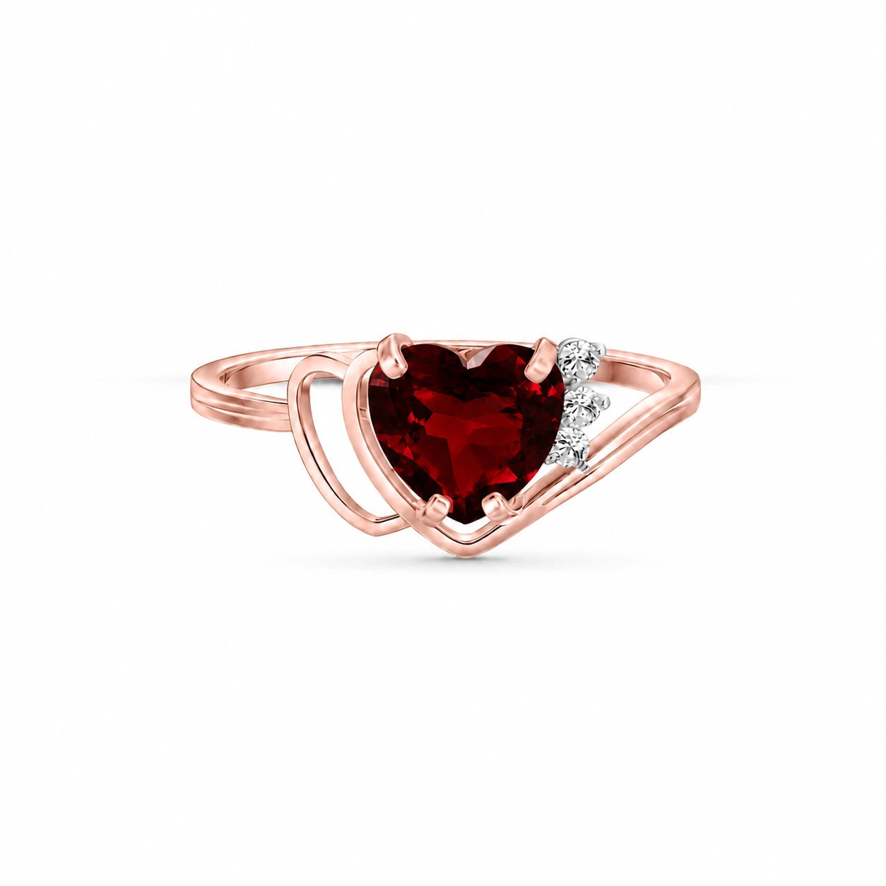 Rose Gold Diamond & Garnet — Valeria