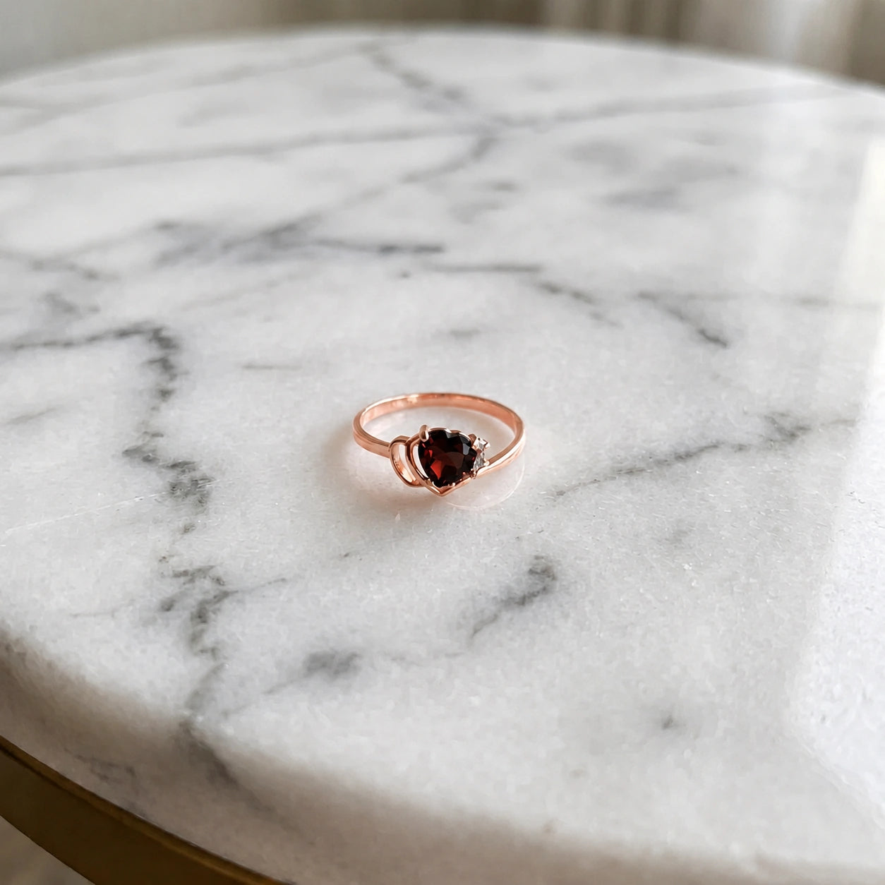 Rose Gold Diamond & Garnet — Valeria