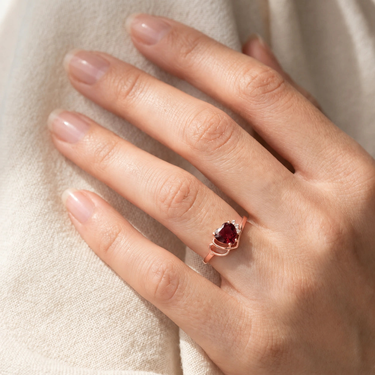 Rose Gold Diamond & Garnet — Valeria