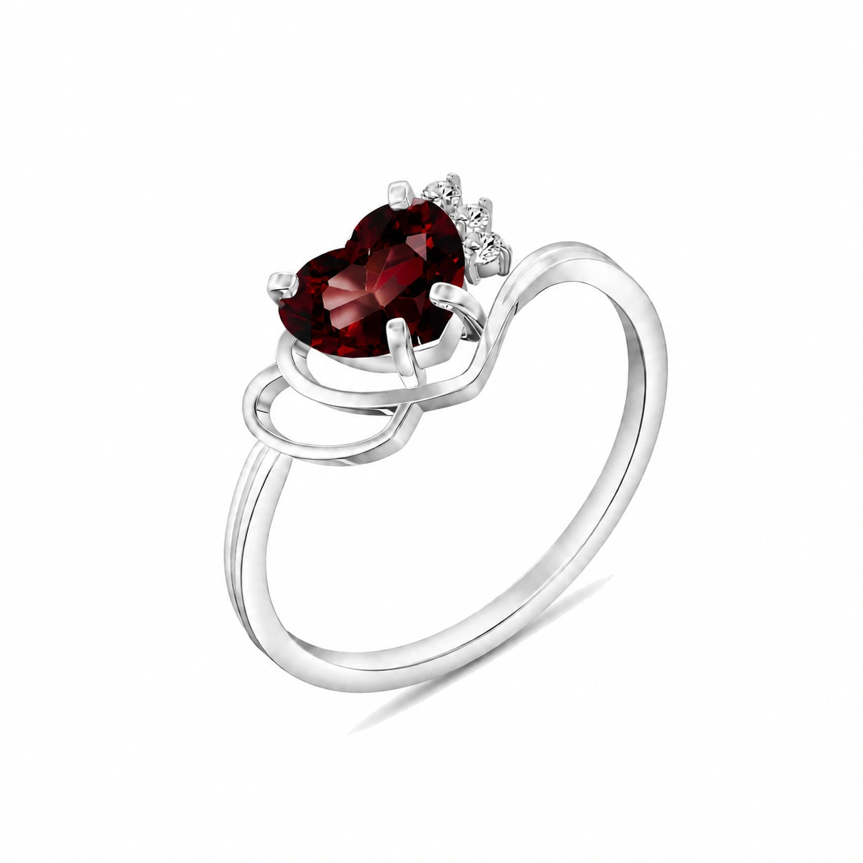 White Gold Diamond & Garnet — Valeria