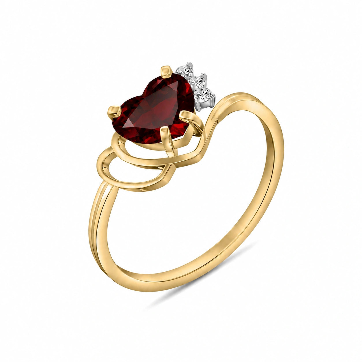 Yellow Gold Diamond & Garnet — Valeria
