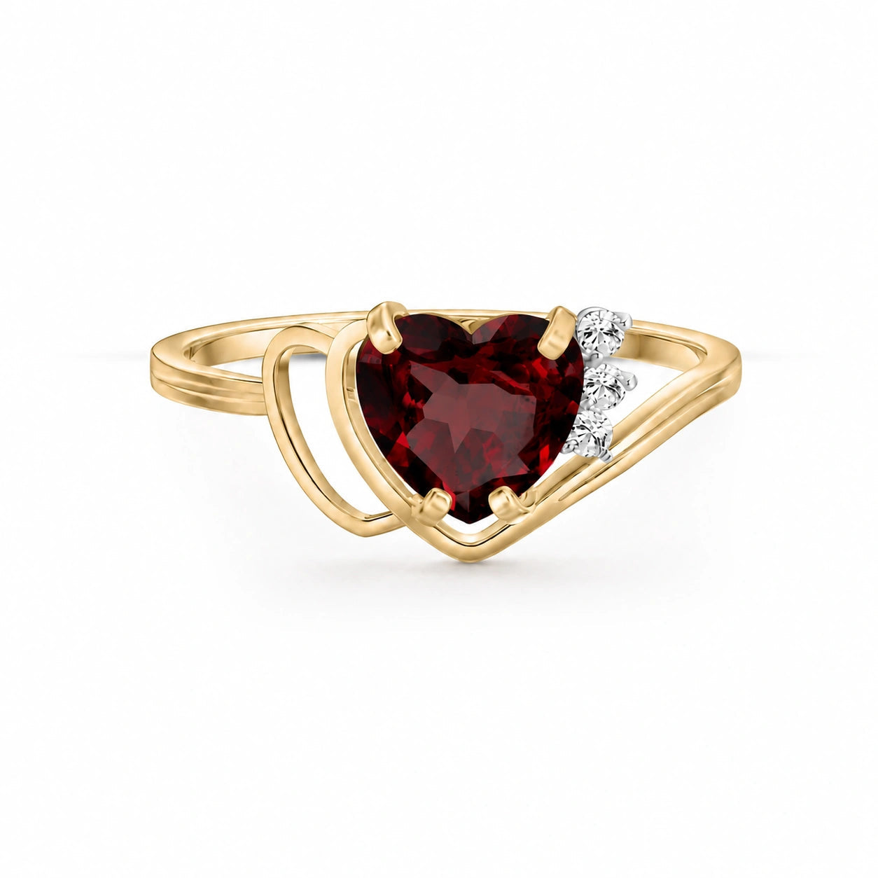 Yellow Gold Diamond & Garnet — Valeria