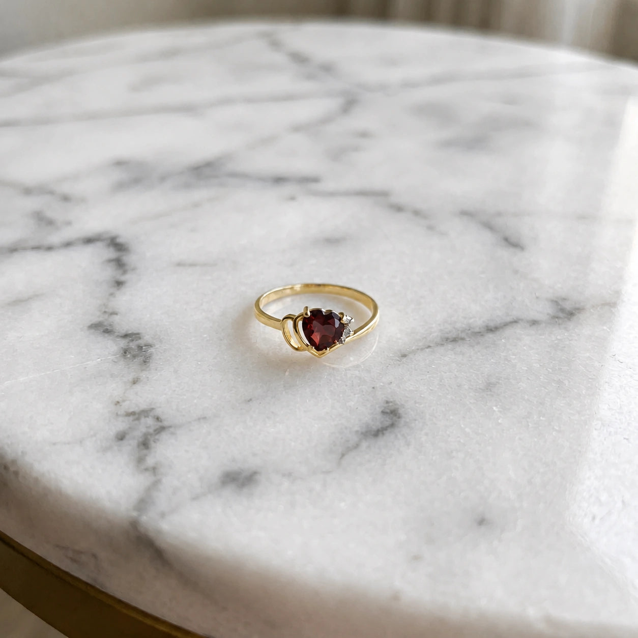 Yellow Gold Diamond & Garnet — Valeria