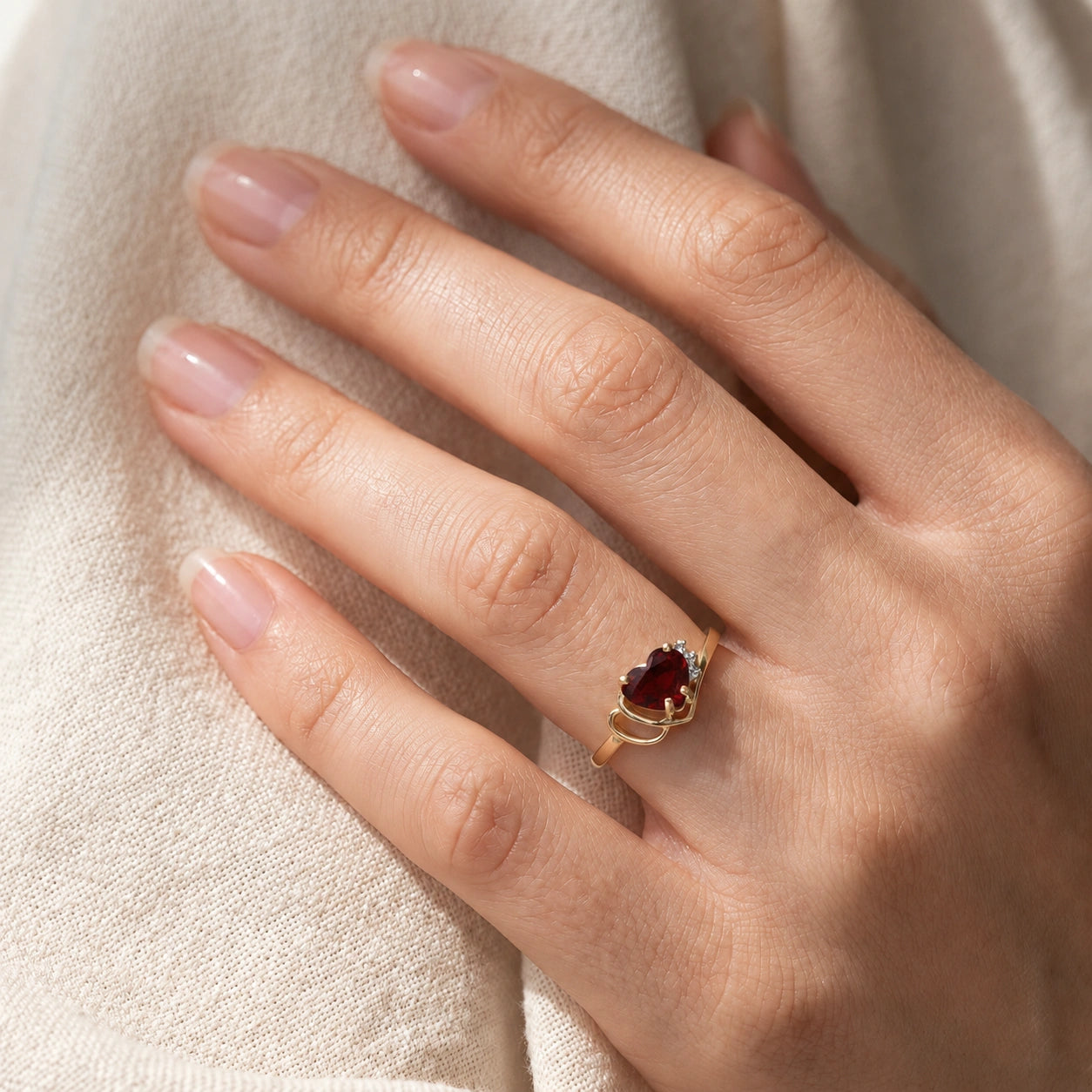 Yellow Gold Diamond & Garnet — Valeria