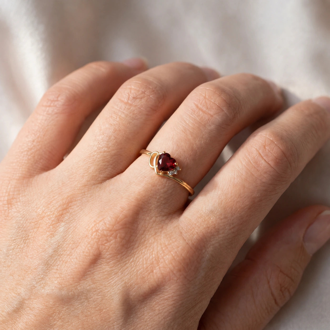 Yellow Gold Diamond & Garnet — Valeria
