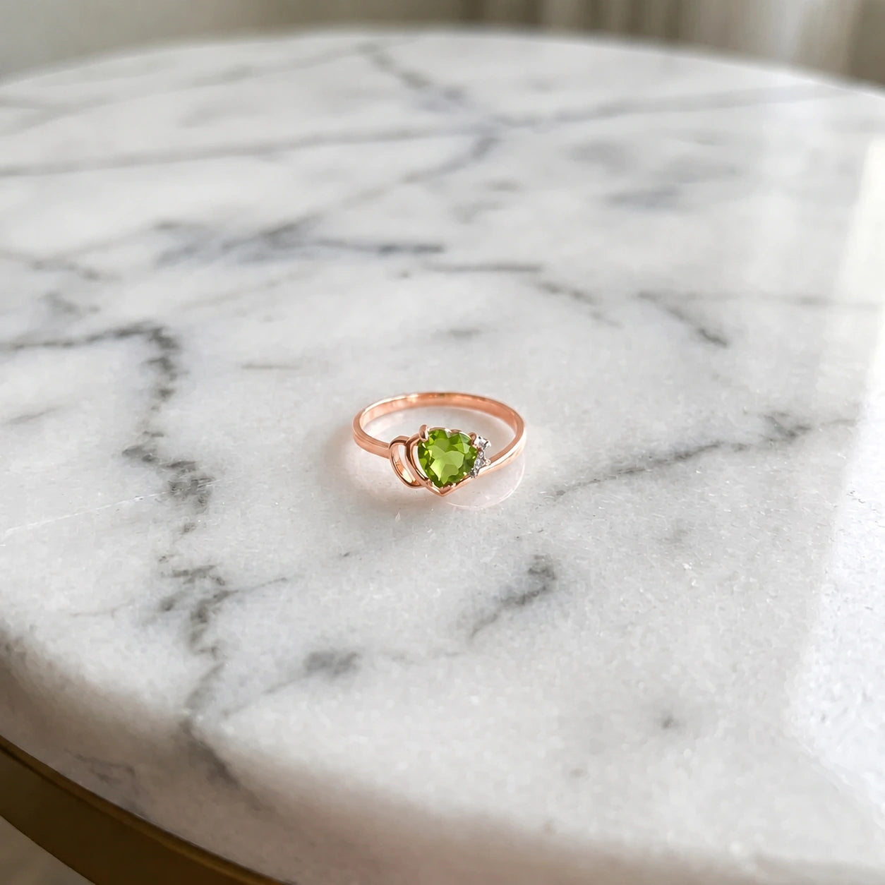 Rose Gold Diamond & Peridot — Valeria