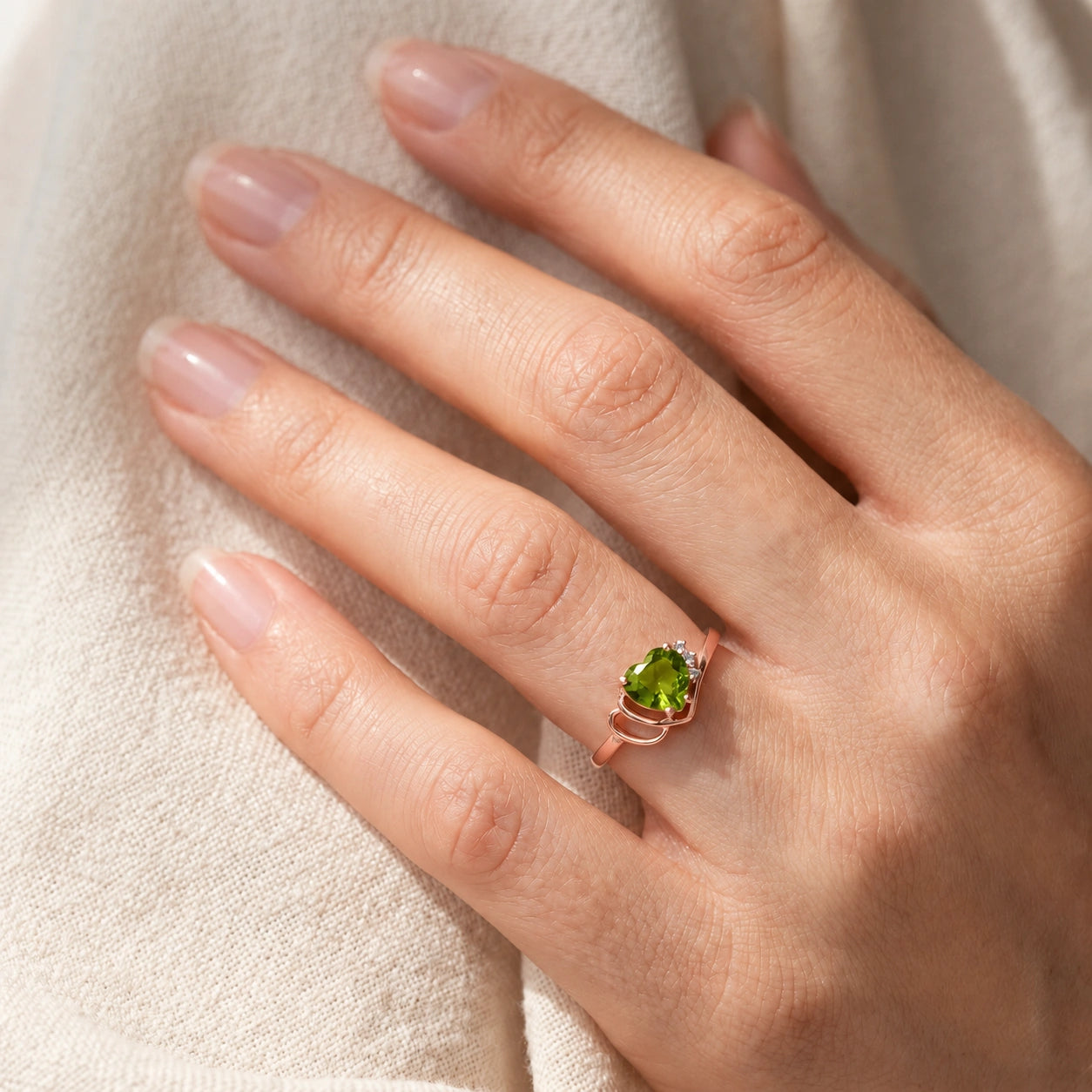 Rose Gold Diamond & Peridot — Valeria