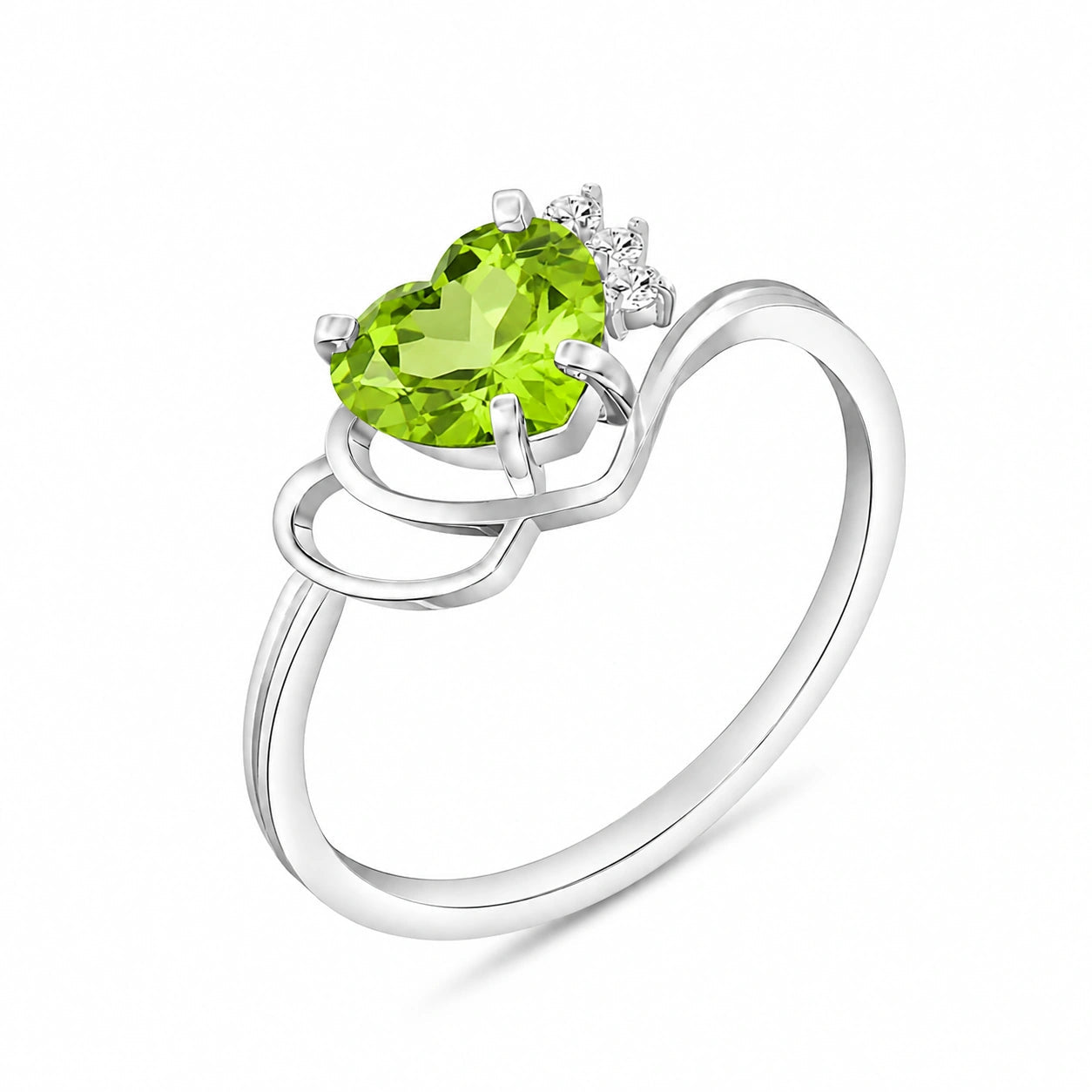White Gold Diamond & Peridot — Valeria