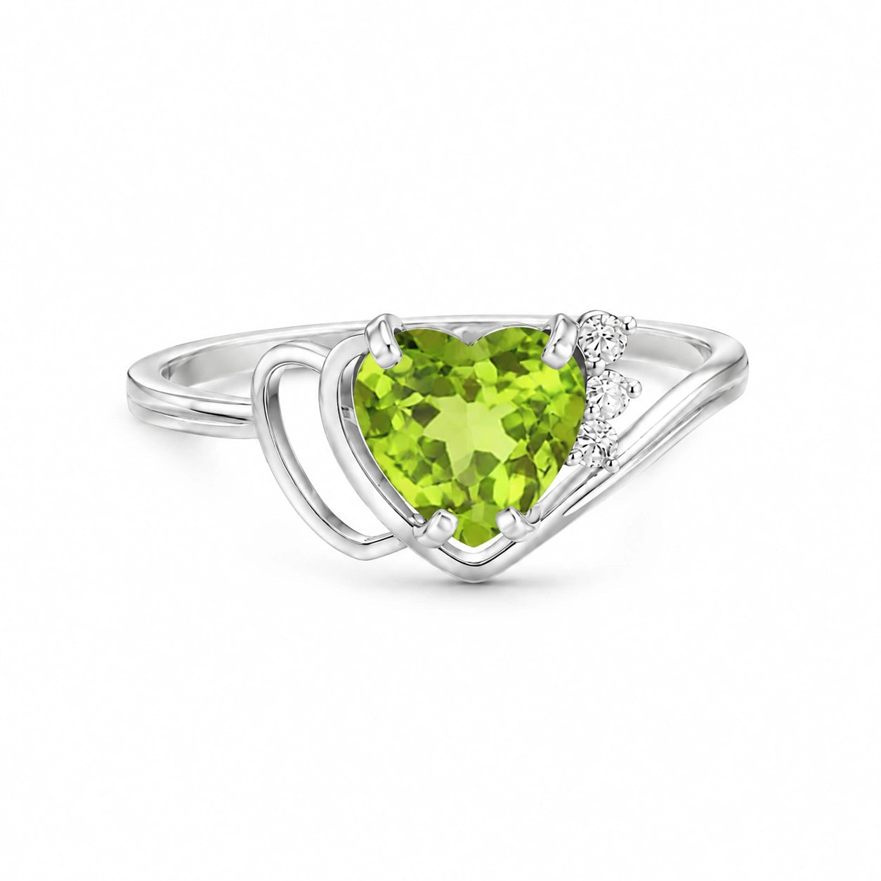 White Gold Diamond & Peridot — Valeria