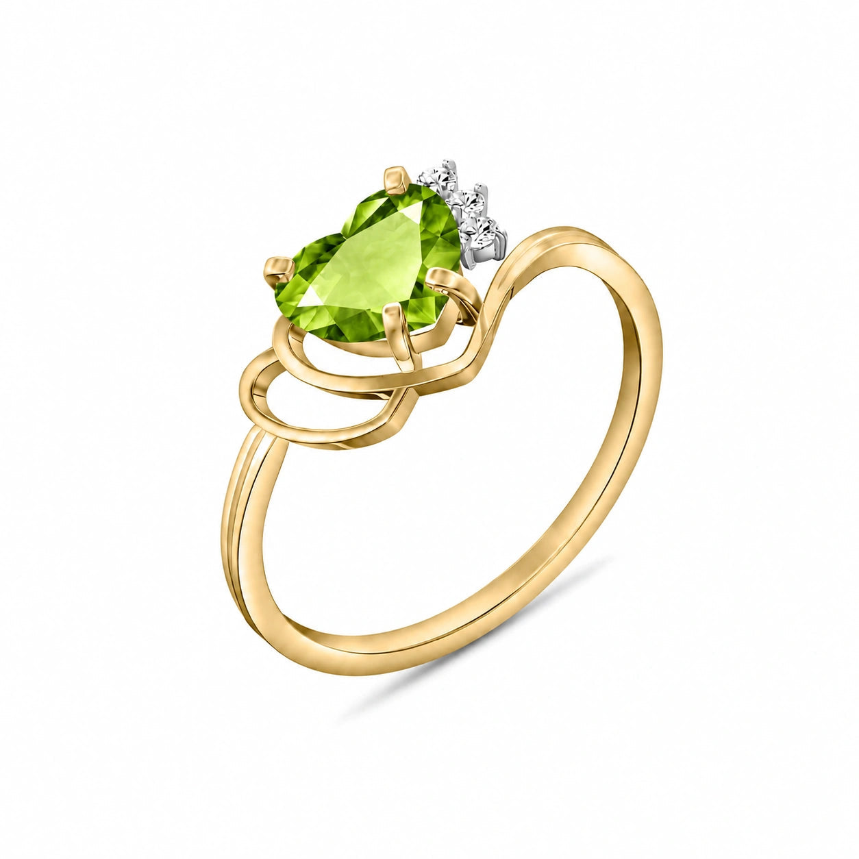 Yellow Gold Diamond & Peridot — Valeria
