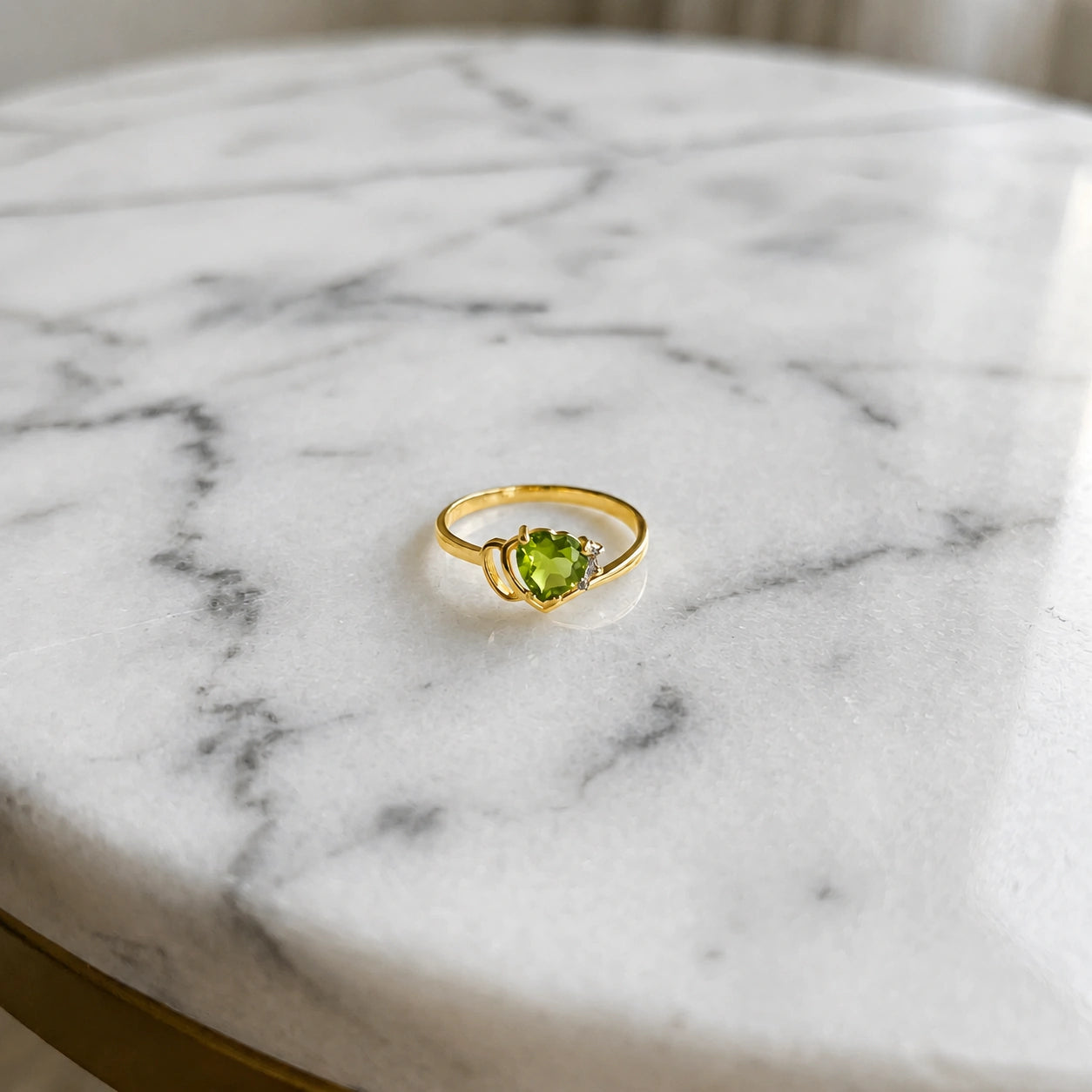 Yellow Gold Diamond & Peridot — Valeria