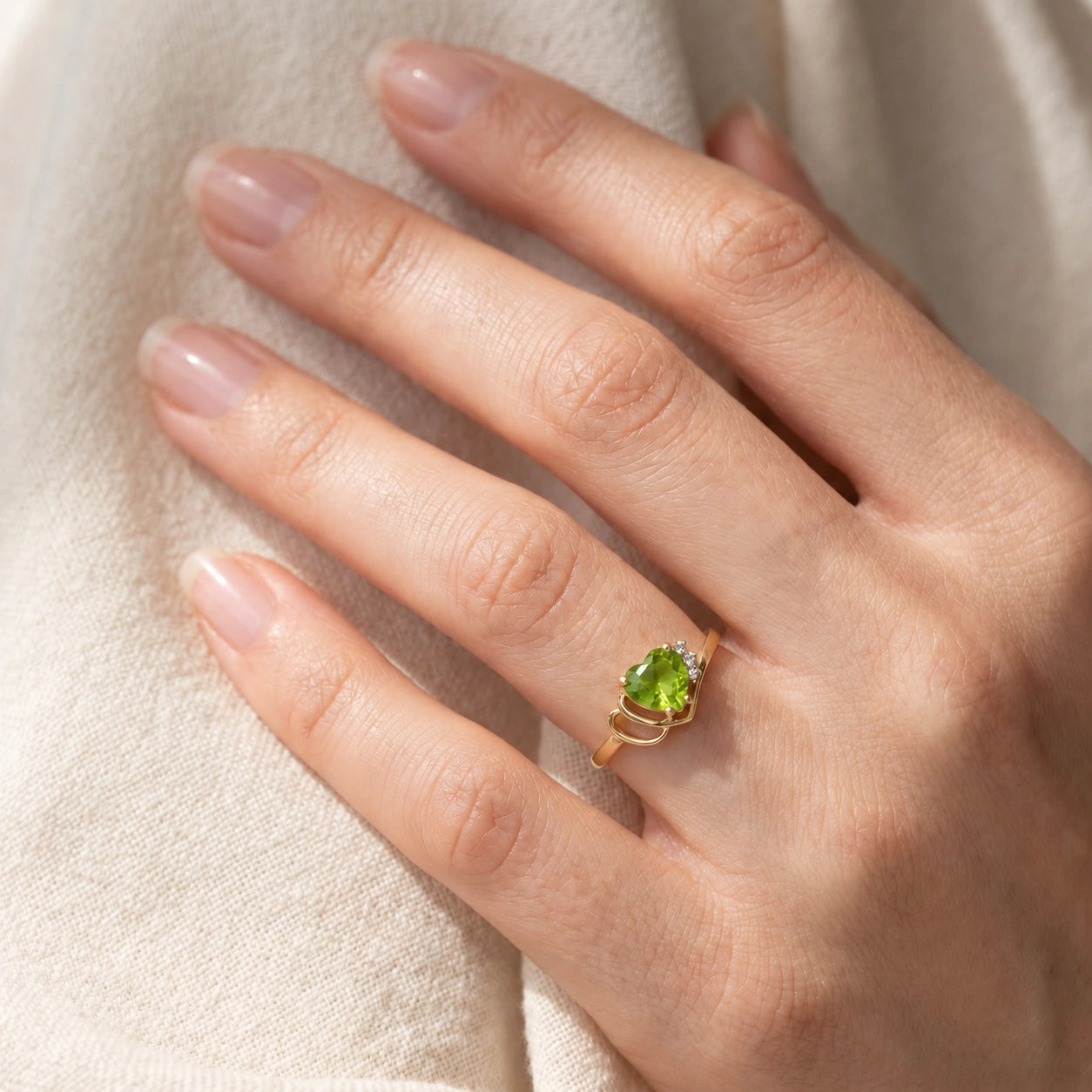 Yellow Gold Diamond & Peridot — Valeria