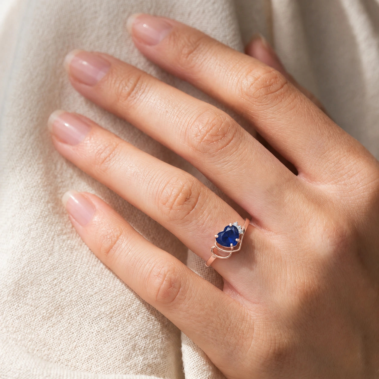 Rose Gold Diamond & Sapphire — Valeria