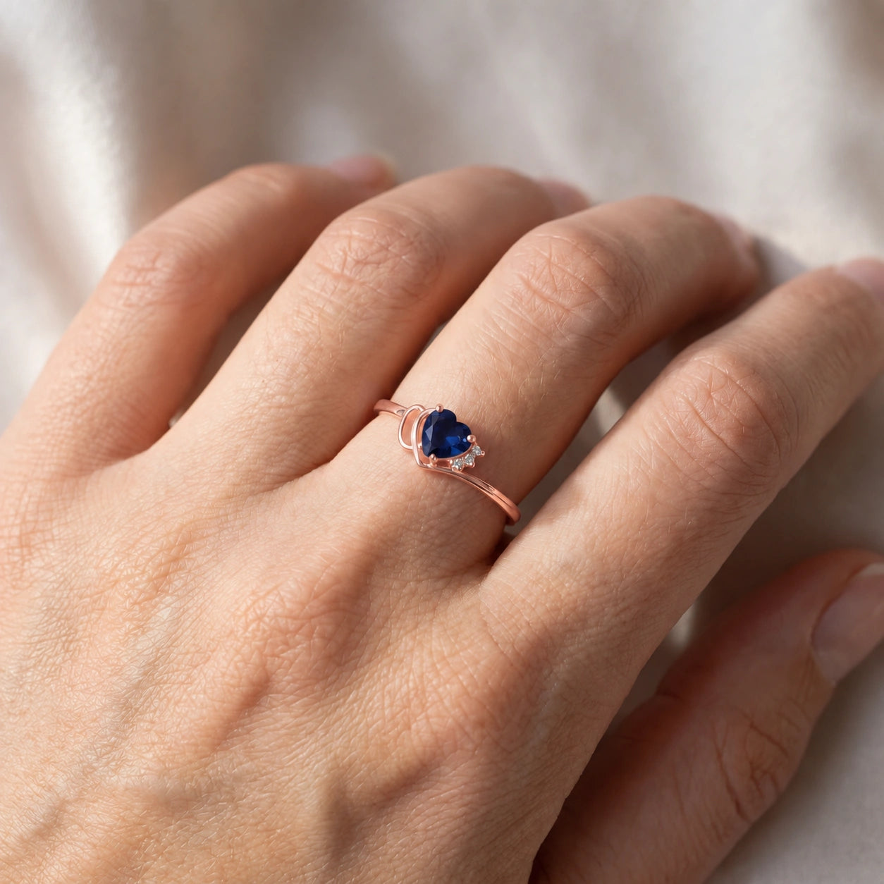 Rose Gold Diamond & Sapphire — Valeria