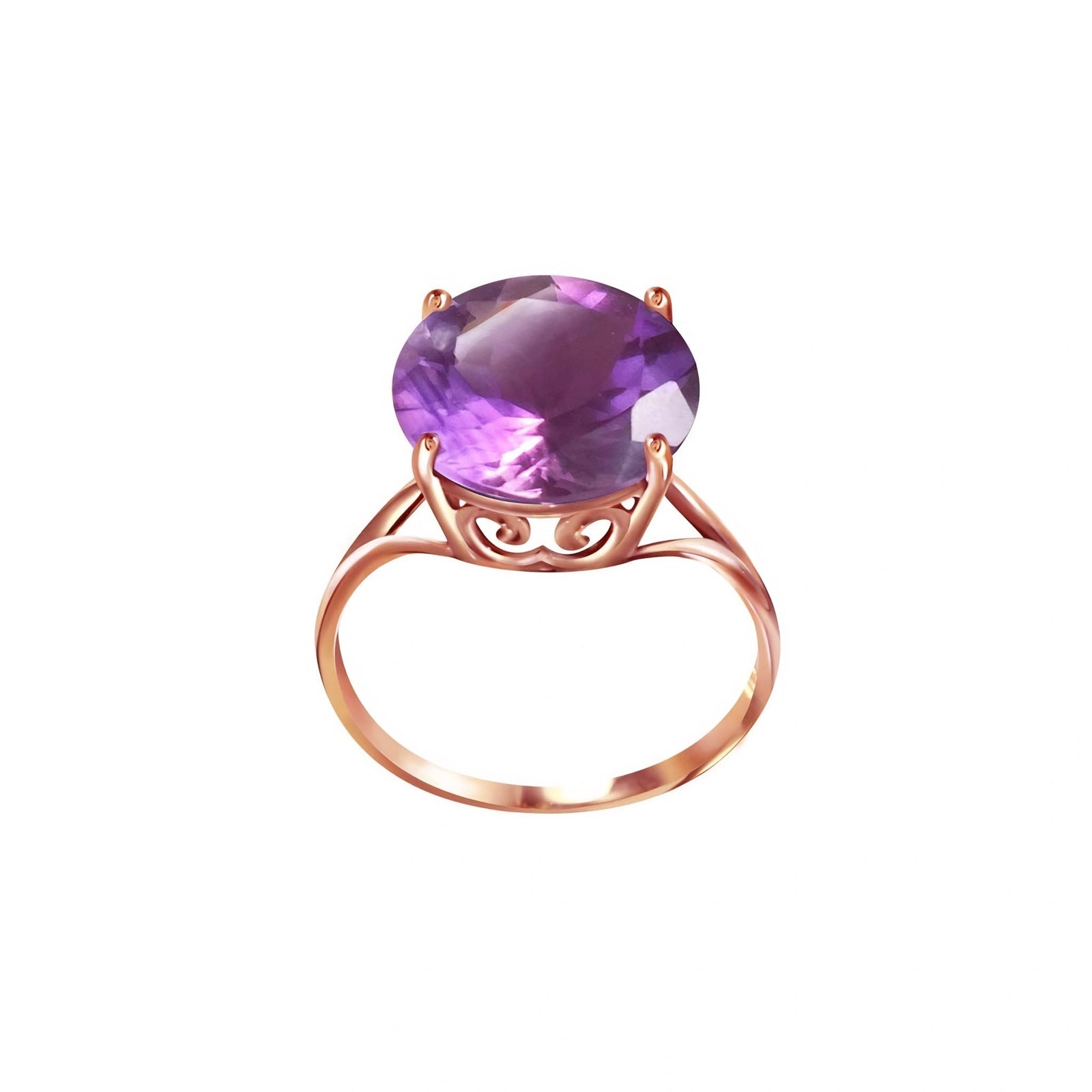 Rose Gold Reverie Ring Amethyst 10K — Stella