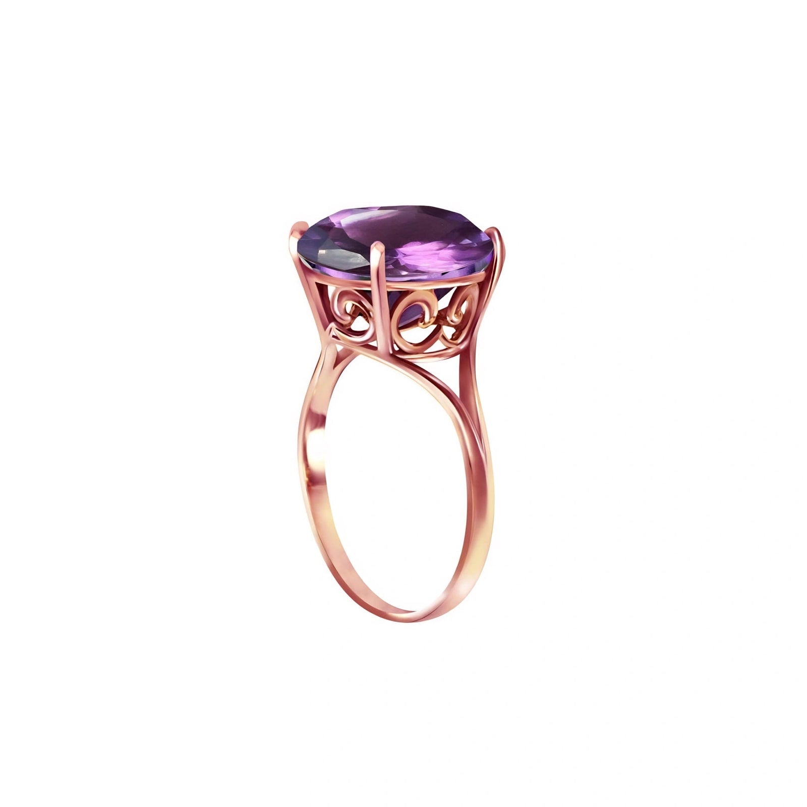 Rose Gold Reverie Ring Amethyst 10K — Stella