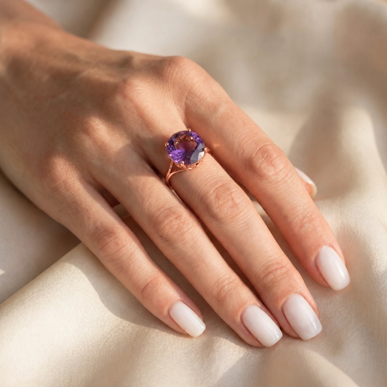 Rose Gold Reverie Ring Amethyst 10K — Stella